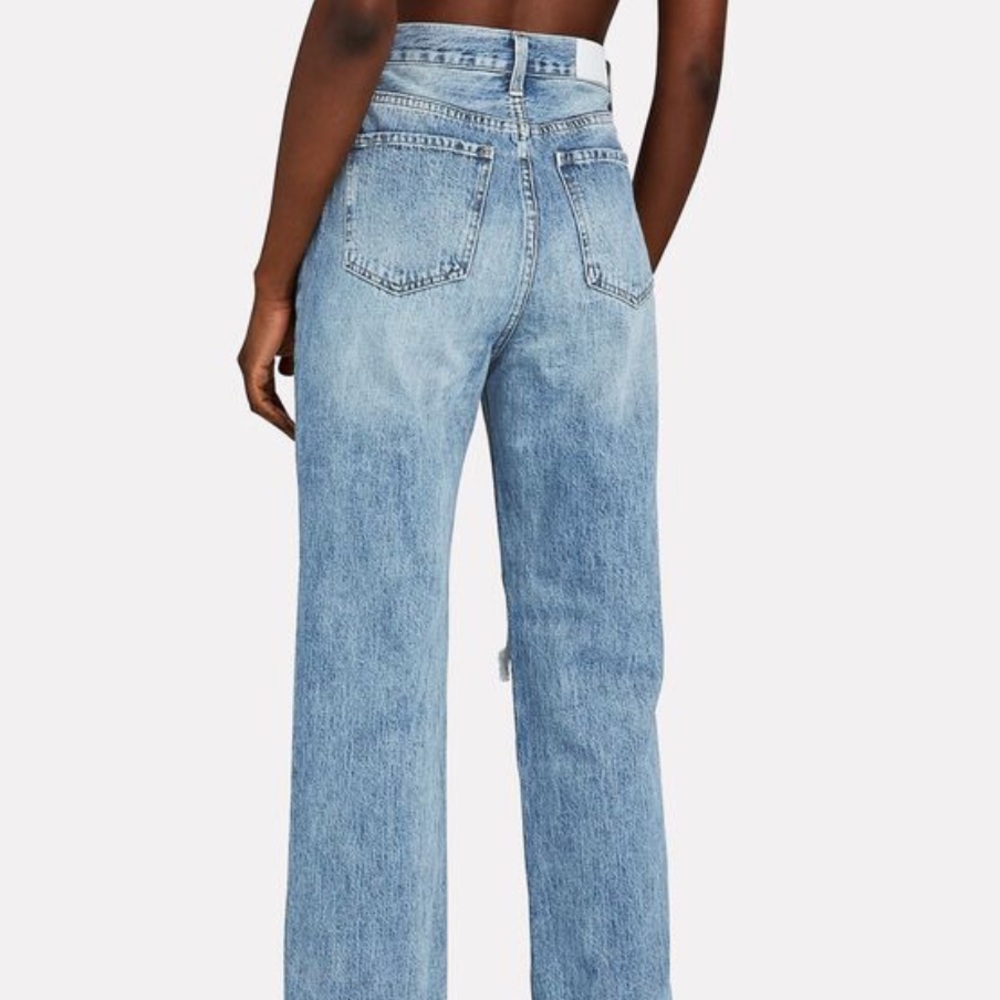 Worn once Pistola Cassie Distressed high rise straight jeans